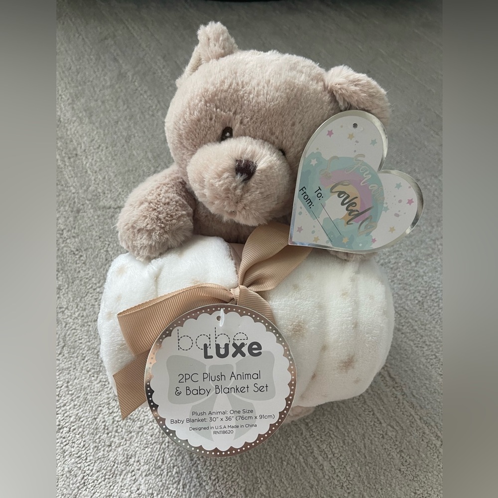 New Baby Bear Plush and Blanket Set